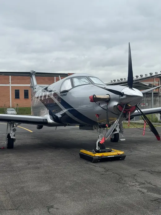 Turboprop aircraft on the AEROTANK on the ramp